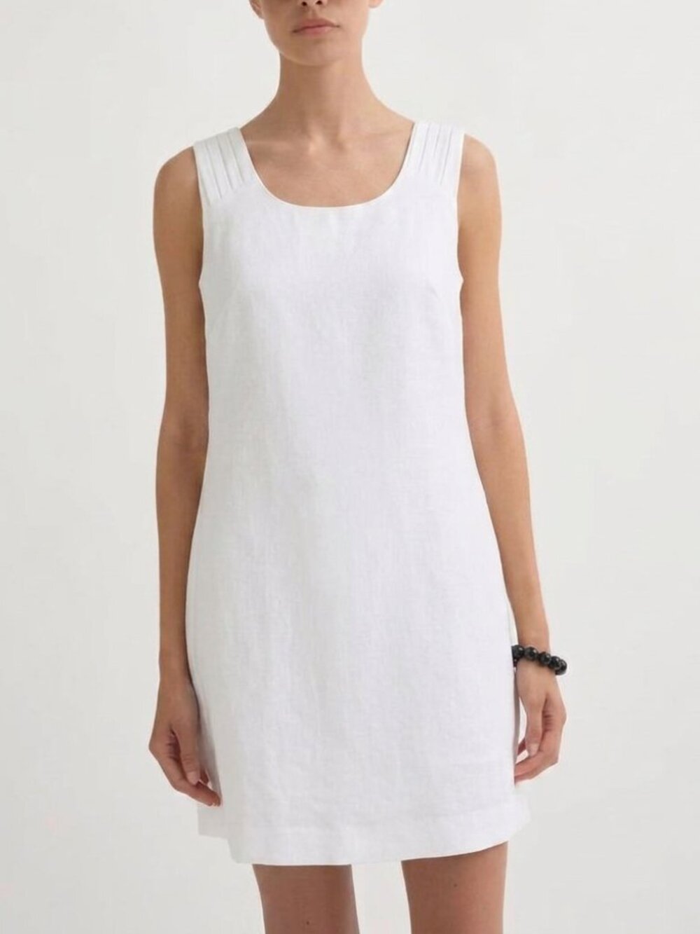 Coastal Banana Republic Ivory Linen Viscose Blend Sleeveless Dress Size 6